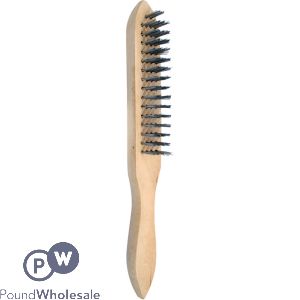 MARKSMAN 4 ROW WOODEN HANDLE WIRE BRUSH