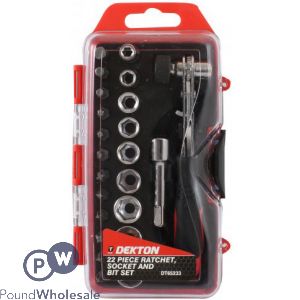 Dekton Ratchet Wrench, Bit And Socket Set 22pc CDU