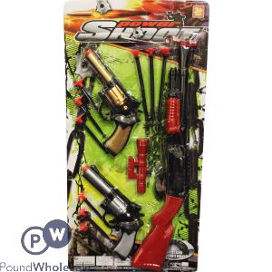 Power Shoot 3 Gun Battle Action Hero With Darts (approx 56cm X 28cm)