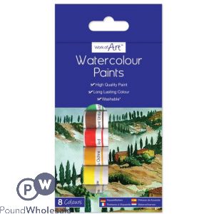Work Of Art Assorted Water Colour Paints 6ml 8 Pack