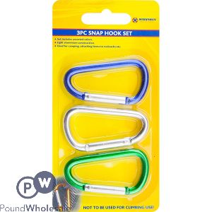 Marksman Snap Hook Set Assorted Colours 3pc