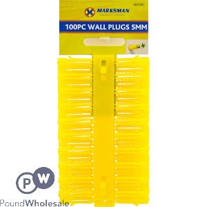 Marksman Wall Plugs Yellow 5mm 100pc