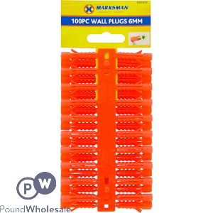 Marksman Red Wall Plugs 6mm 100pc