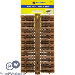 Marksman Brown Wall Plugs 8mm 80pc