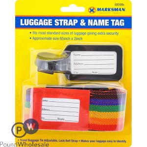 MARKSMAN LUGGAGE STRAP & NAME TAG 65" X 2"