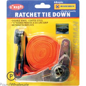 MARKSMAN RATCHET TIE DOWN 1" X 15FT