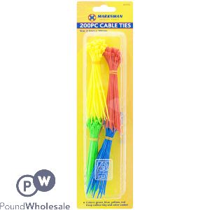 Marksman Colour-coded Nylon Cable Ties 2.5 X 100mm 200pc