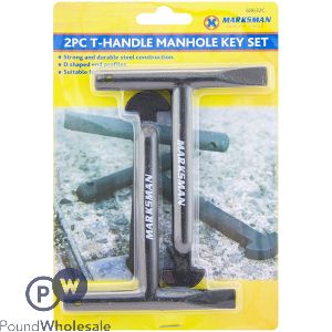 MARKSMAN T-HANDLE MANHOLE KEY SET 2 PACK