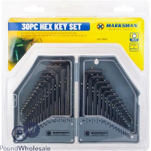 MARKSMAN METRIC &amp; IMPERIAL HEX KEY SET 30PC