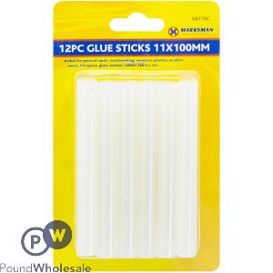Marksman Clear Hot Melt Glue Sticks 11 X 100mm 12pc