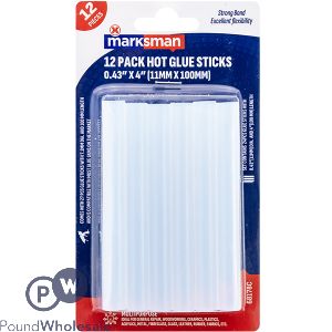 Marksman Clear Hot Melt Glue Sticks 11 X 100mm 12pc