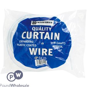 MARKSMAN PVC-COATED EXPANDING CURTAIN WIRE 30M