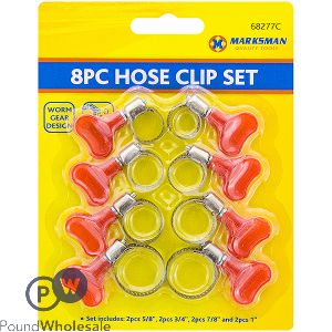 Marksman Worm Gear Hose Clip Set 8pc