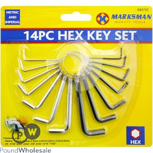 Marksman Metric & Imperial Hex Key Set 14pc