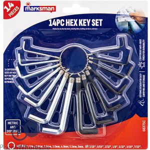 Marksman Metric & Imperial Hex Key Set 14pc