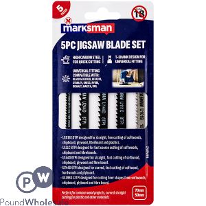 Marksman Universal HCS Jigsaw Blade Set 5pc