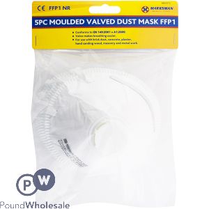 MARKSMAN FFP1 NR MOULDED VALVED DUST MASK 5PC