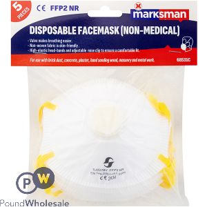 Marksman FFP1 NR Moulded Valved Dust Mask 5pc