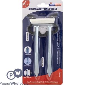 Marksman Masonry Line Pin Set 12m 3pc 