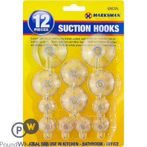 MARKSMAN CLEAR SUCTION HOOK SET 12PC