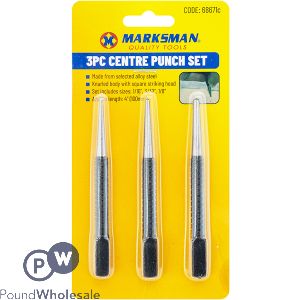 MARKSMAN ALLOY STEEL CENTRE PUNCH SET 3PC