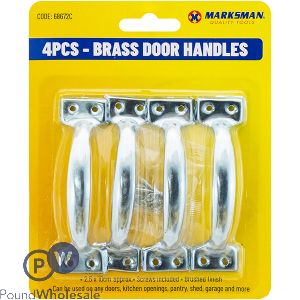 Marksman Brass Door Handles 10cm 4pc