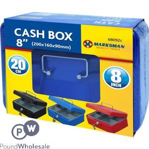 MARKSMAN CASH BOX 8&quot; ASSORTED COLOURS