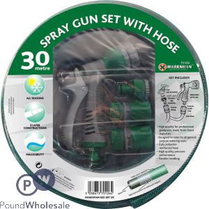 MARKSMAN 30M 1/2&quot; &amp; 3/4&quot; SPRAY GUN SET WITH HOSE 