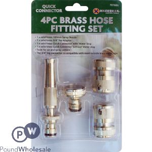 MARKSMAN 4PC BRASS HOSE FITTING SET