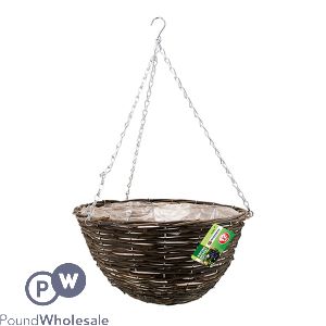 Marksman Rattan Garden Hanging Basket 12"