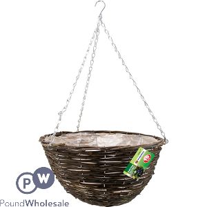 Marksman Rattan Garden Hanging Basket 16"