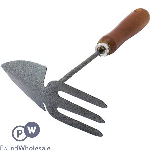 Marksman Wooden Handle Hand Fork & Hoe Garden Tool