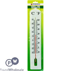 MARKSMAN PLASTIC GARDEN THERMOMETER LARGE 40CM X 6.5CM