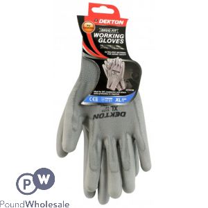 Dekton Snug Fit PU-Coated Grey Working Gloves Size 10 Xl