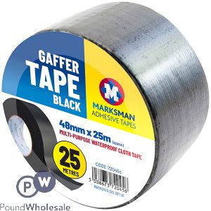 MARKSMAN BLACK GAFFER DUCT TAPE 48MM X 25M