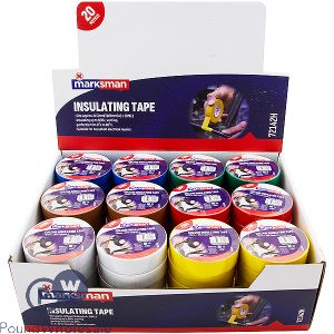 Marksman Insulating Tape 19mm X 20m Cdu Assorted Colours