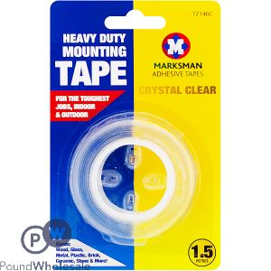 Marksman Heavy Duty Crystal Clear Mounting Tape 1.5m