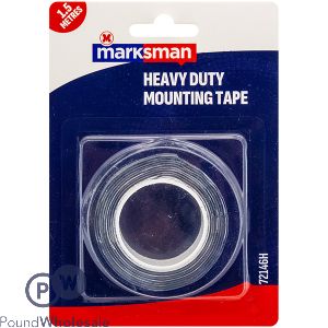 Marksman Heavy Duty Crystal Clear Mounting Tape 1.5m
