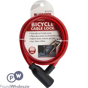 Roadster Bicycle Cable Lock With 2 Keys 10mm X 650mm