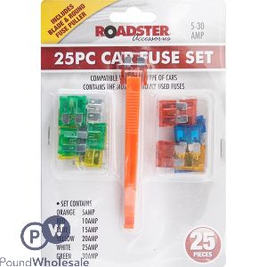 Roadster 5amp-30amp Car Fuse Set 25pc