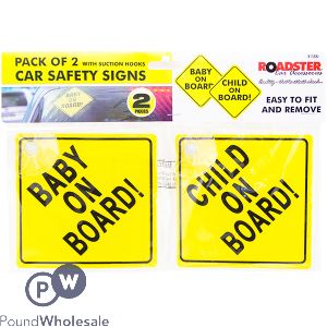 Roadster Car Safety Signs Set 2pc