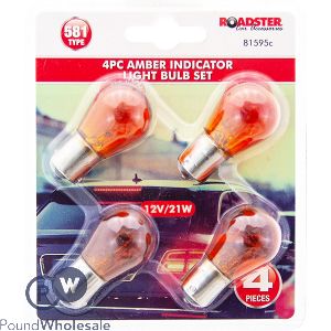 Roadster 12V/21W 581 Type Amber Indicator Car Light Bulb Set 4pc