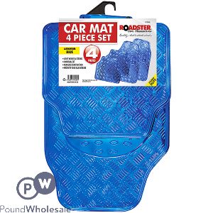 Roadster Aluminium Blue Car Mat Set 4pc