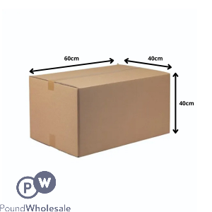 STRONG PLAIN DOUBLE WALL CARDBOARD BOX 60CM X 40CM X 40CM