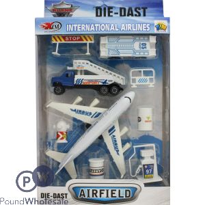 Die Cast Metal Plastic 9pc International Airlines (17.5cm X 28cm)