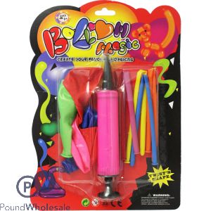 Balloon Magic Twist N Shape Five Long Five Round Plus Pump (25.3cm X 18cm)