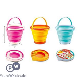 Folding 7ltr Bucket- 3 Assorted Colours