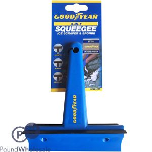 GOODYEAR 3-IN-1 SQUEEGEE ICE SCRAPER &amp; SPONGE