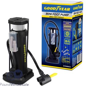 Goodyear Small & Compact Mini Foot Pump Set