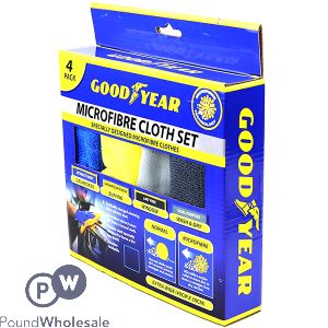 Goodyear Microfibre Car Cloth Set 4 Pack